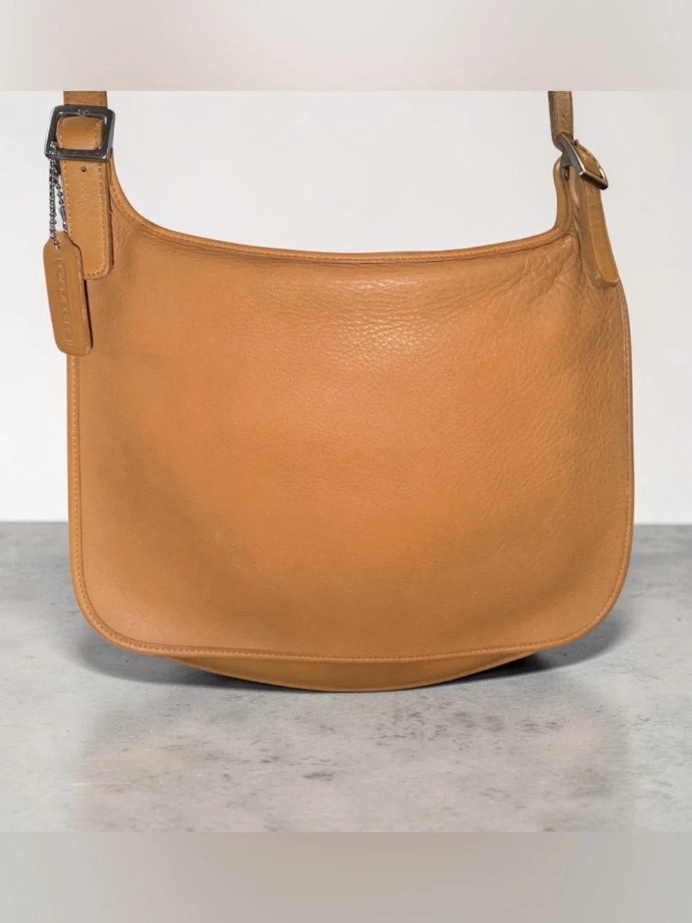 Coach Vintage Hippie Flap Saddle Crossbody Bag - Tan Leather - 9134 - Picture 3 of 6